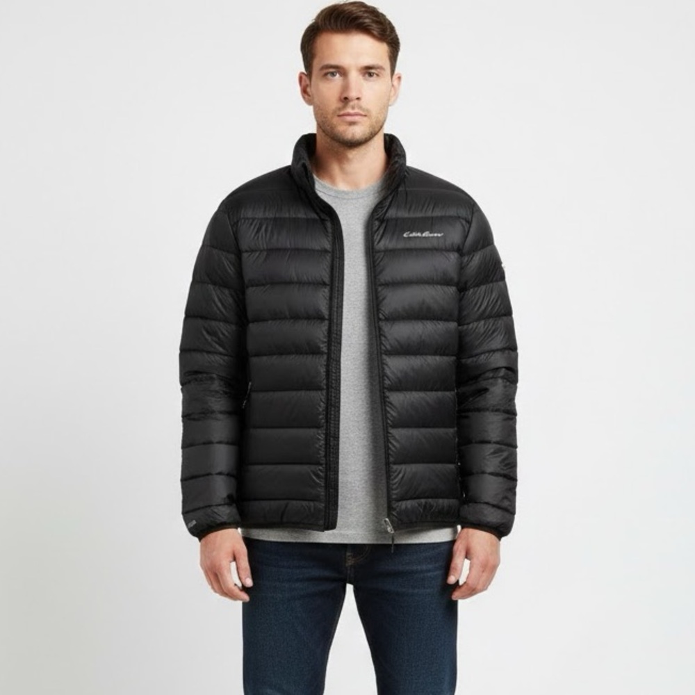Eddie Bauer | Mens Black 650 Goose Down Puffer‎ Jacket Size S